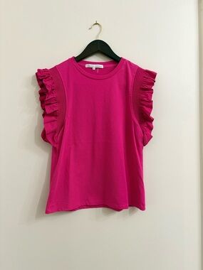 English Factory Pink Ruffle Shirt